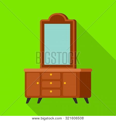 Isolated Object Of Console And Mirror Icon. Set Of Console And Table Vector Icon For Stock.