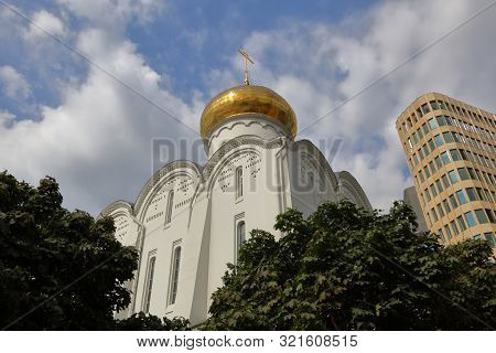 Temple Of St. Nicholas The Wonderworker At The Tver Outpost. Moscow, Russia