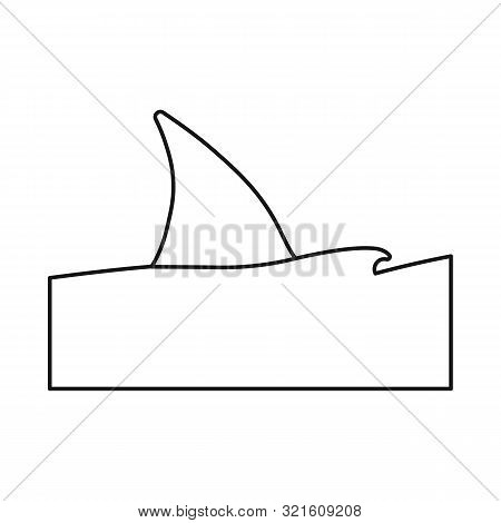 Vector Design Of Sea And Shark Sign. Set Of Sea And Fin Stock Symbol For Web.