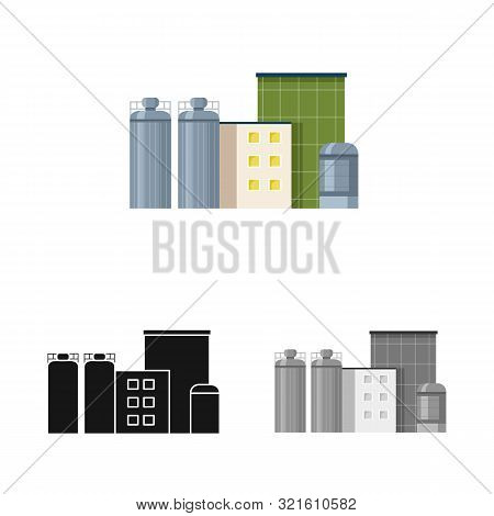 Vector Illustration Of Factory And City Sign. Collection Of Factory And Production Vector Icon For S