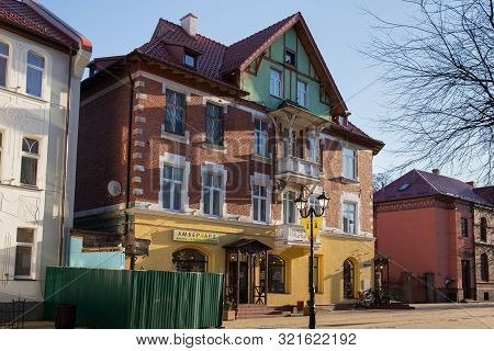 Zelenogradsk, Kaliningrad Region, Russia - April 02, 2019: Old Historical German Building On The Kur