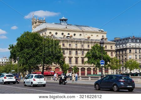 Paris, France - June 23, 2017: View Of The Theatre De La Ville (city Theatre Or Sarah-bernhardt). Is