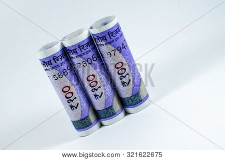 New Indian Currency Note Of  One Hundred Rupees Banknote Of India With A Denomination Of 100. Concep
