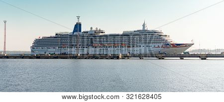 Tallinn / Estonia - September 10, 2019: Cruise Ship Mv Arcadia Of The P&o Cruises Fleet Docked In Va