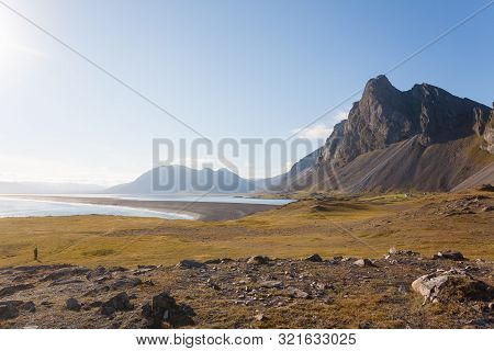 Hvalnes Lava Beach Landscape, East Iceland Landmark. Iceland Scenery