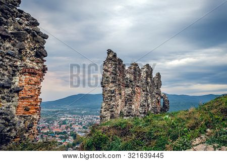 The Ruins Of The Old Castle In Khust, Transcarpathia Ukraine