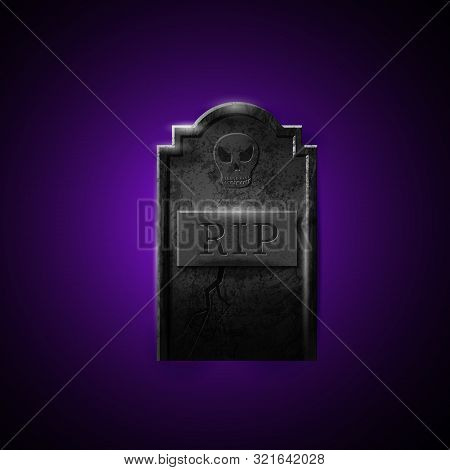 Cartoon Grave With Tombstone Isolated Vector Illustration