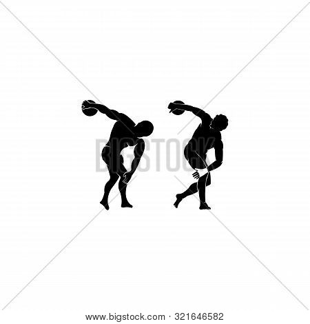 Silhouette Of An Ancient Greek Athlete, Discus Thrower Silhouette , Discus Thrower