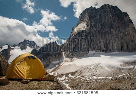 Applebee Campground By The Snowpatch Mountain In Bugaboos Provincial Park In Bc, Canada