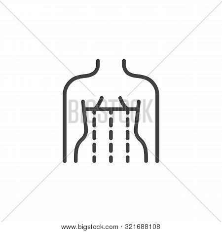 Orthopedic Corset On The Human Body Line Icon. Linear Style Sign For Mobile Concept And Web Design. 