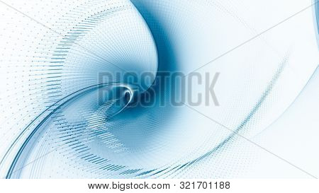 Abstract background element. Fractal graphics series. Three-dimensional composition of dynamic curves and mosaic halftone effects. Wide format high resolution image. 3d illustration.