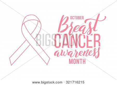 Pink Ribbon. Symbol Of World Breast Canser Awareness Month In October. Vector Illustration.