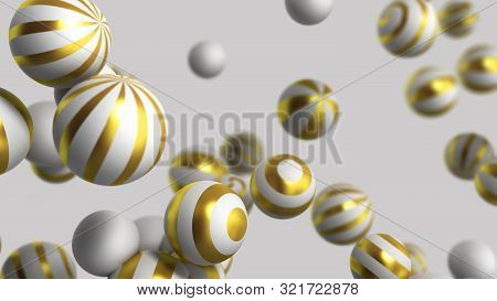Abstract Background White Balls On A White Background 3d Render