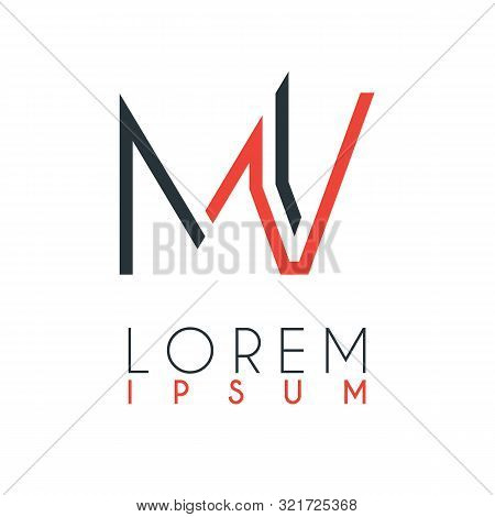 The Logo Between The Letter M And Letter V Or Mv With A Certain Distance And Connected By Orange And