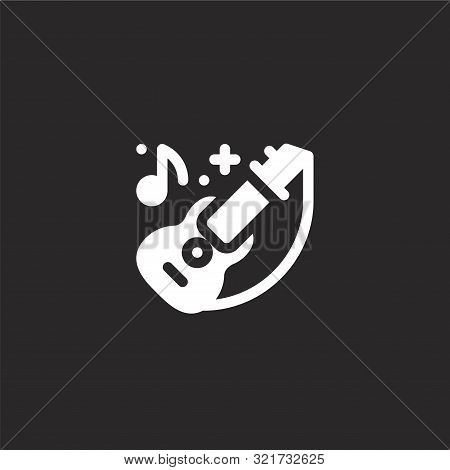 Acoustic Guitar Icon. Acoustic Guitar Icon Vector Flat Illustration For Graphic And Web Design Isola