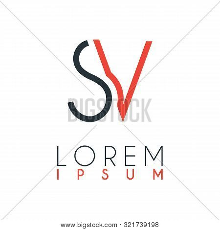 The Logo Between The Letter S And Letter V Or Sv With A Certain Distance And Connected By Orange And