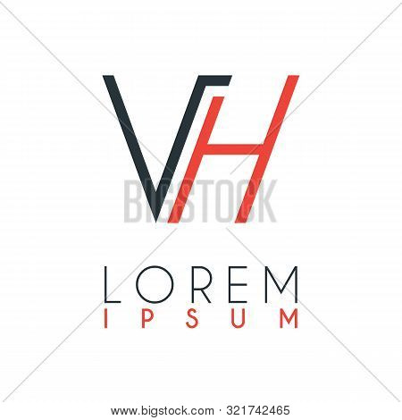 The Logo Between The Letter V And Letter H Or Vh With A Certain Distance And Connected By Orange And
