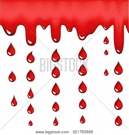 Red Bood Drops Icons Or Bleeding Symbols Collection Isolated