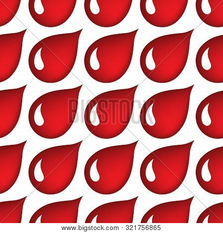 Red Bood Drops Seamless Pattern Or Bleeding Background