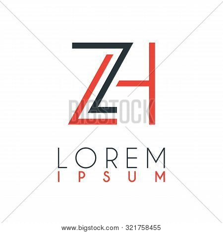 The Logo Between The Letter Z And Letter H Or Zh With A Certain Distance And Connected By Orange And