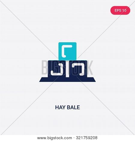 two colored hay bale vector icon from farming.