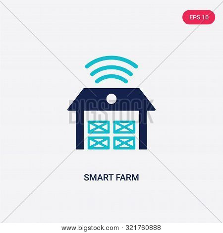 two colored smart farm vector icon from agriculture farming.