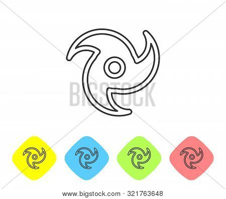 Grey Line Tornado Icon Isolated On White Background. Cyclone, Whirlwind, Storm Funnel, Hurricane Win