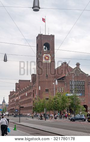 Amsterdam, Netherlands - June 7, 2019: Beurs Van Berlage Building On The Damrak Avenue.