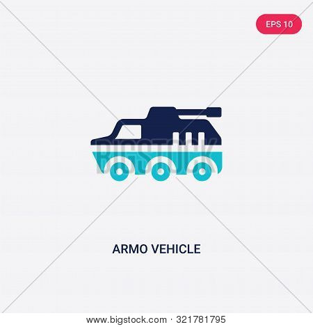 two colored armo vehicle vector icon from army and war.