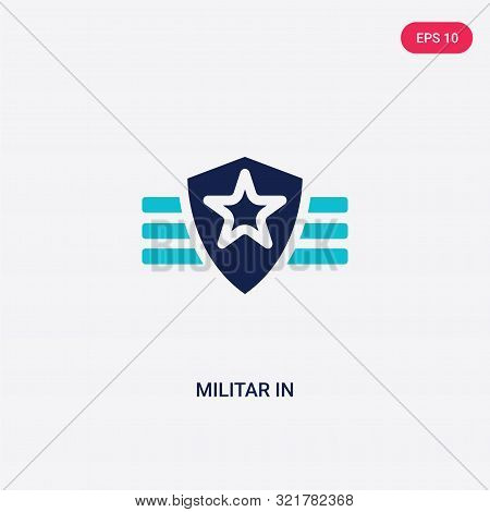 two colored militar in vector icon from army and war.