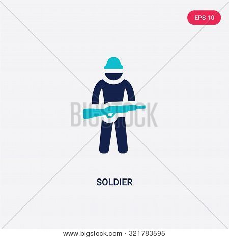 two colored soldier vector icon from army.