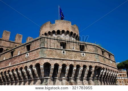 The Beautiful Mausoleum Of Hadrian Also Called Sant Angelo Castle Built On The Year 139 Ad