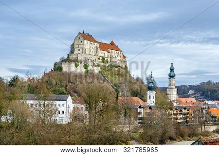 Burghausen Castle On The Hill In Burghausen, Germany