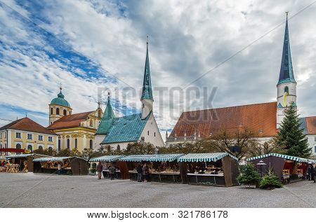 Main Square With Christmas Market, Altotting, Germany
