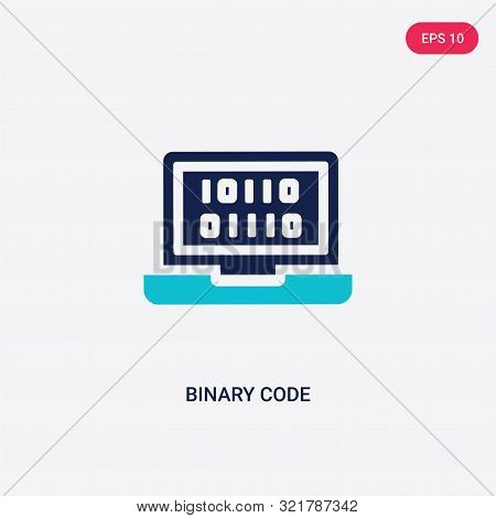 two colored binary code vector icon from artificial intelligence.