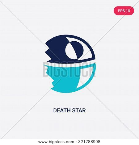 two colored death star vector icon from astronomy.