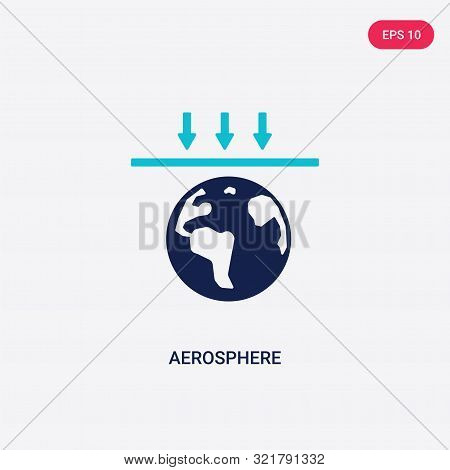 two colored aerosphere vector icon from astronomy.