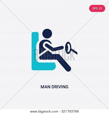 two colored man driving vector icon from behavior.