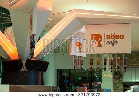 Uae, Dubai - Circa 2019: Robocafe First Full Robotic Coffee Shop: A Cafe Run By Robots Is Opening In