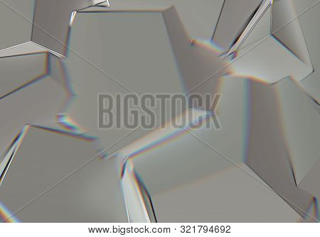 Abstract Background With 3d Shapes And Prism Color Shift