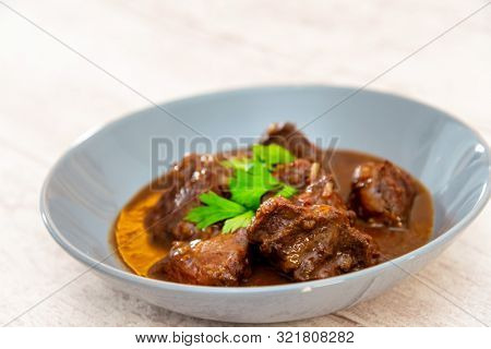 Homemade Beef cheek with wine sauce