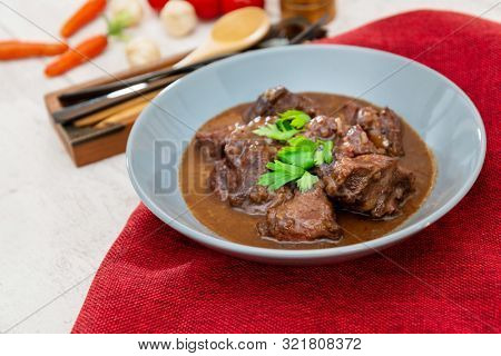 Homemade Beef cheek with wine sauce
