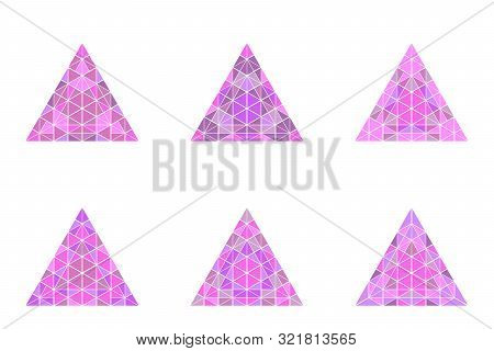 Ornate Mosaic Triangle Pyramid Logo Template Set - Geometric Polygonal Geometrical Colorful Vector I