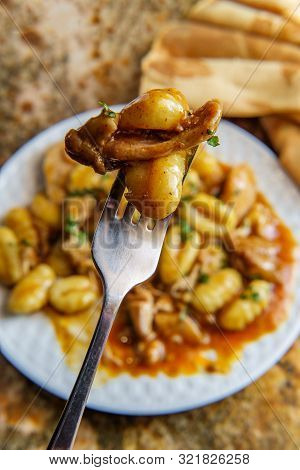 Hungarian Chicken Paprikash With Gnocchi Potato Dumplings And Basil