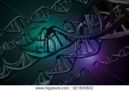 Abstract Dna Strand Double Helix Genetics 3d Illustration