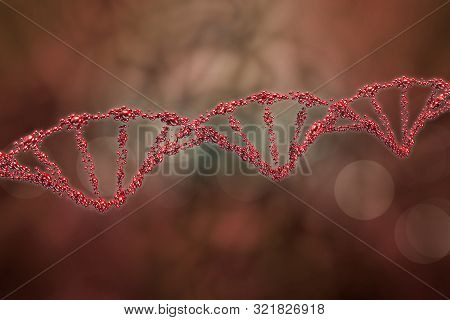 Abstract Dna Strand Double Helix Genetics 3d Illustration