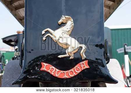 Blandford Forum.dorset.united Kingdom.august 24th 2019.close Up Of The Aveling And Portrer Logo On A