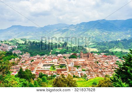 View On Aerial View Of Village Jerico Antioquia, Colombia