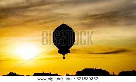 Hot Air Balloon Ride . Romance Of The Flight . Hot Air Balloon Ride . Hot Air Balloons Flies In Blue