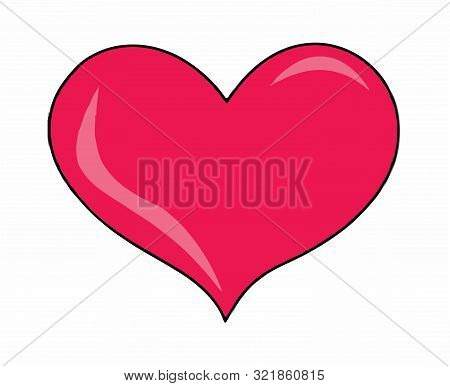Red Heart Vector On White Background Surprise, Symbol, Texture, Valentine.